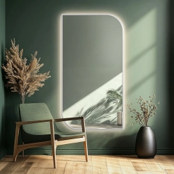 Lustro w ramie czarnej MDF SLIM z podświetleniem - ŁEZKA LED - kolor ramy do wyboru